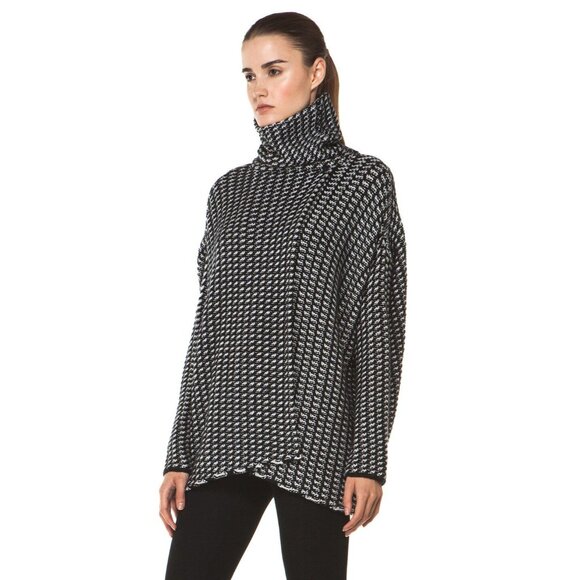 Diane von Furstenberg Ahiga Wool Tweed Turtleneck Sweater Size Small - Picture 3 of 14